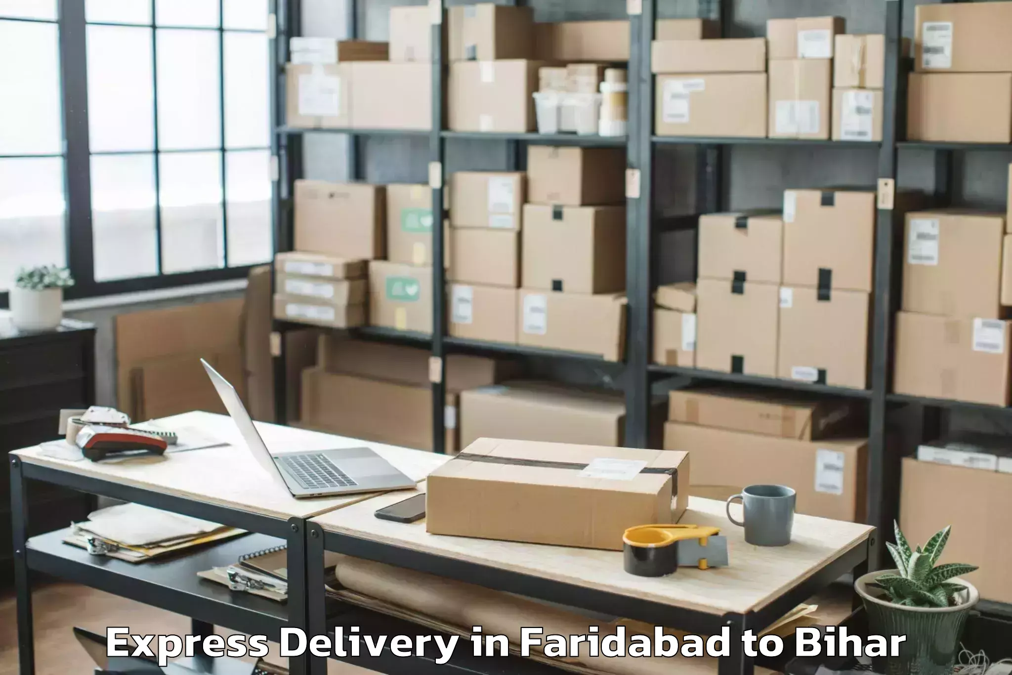 Top Faridabad to Majhaulia Express Delivery Available